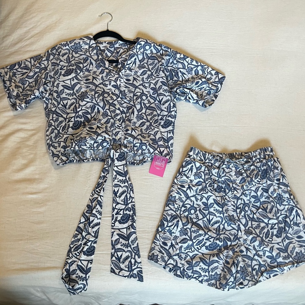 Liberty & Justice Matching Short Sleeve + Drawstring Shorts from Target